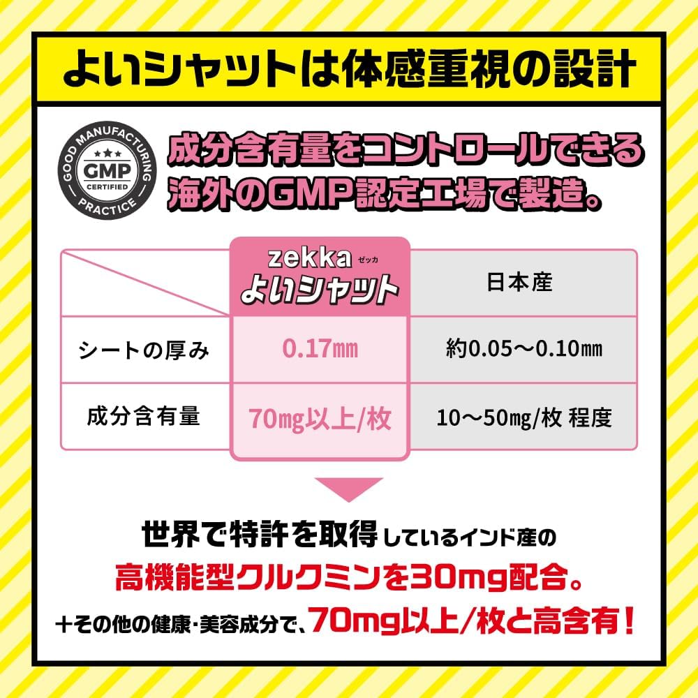 数量限定🔥】zekka よいシャット 7枚入り お酒のサプリ クルクミン
